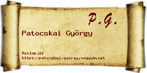 Patocskai György névjegykártya