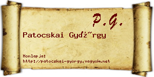Patocskai György névjegykártya