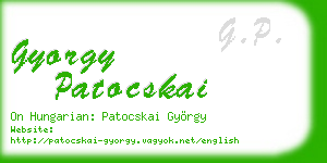 gyorgy patocskai business card